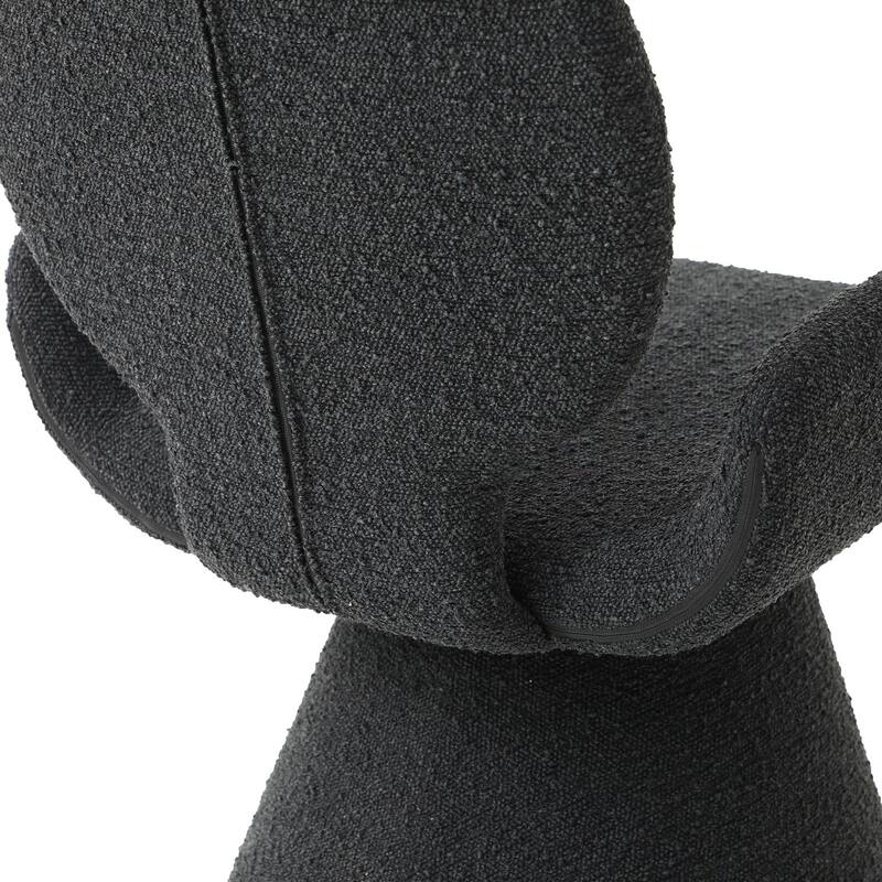 Modrest Neptune Contemporary Black Fabric & Brushed Black Gun Dining Chair