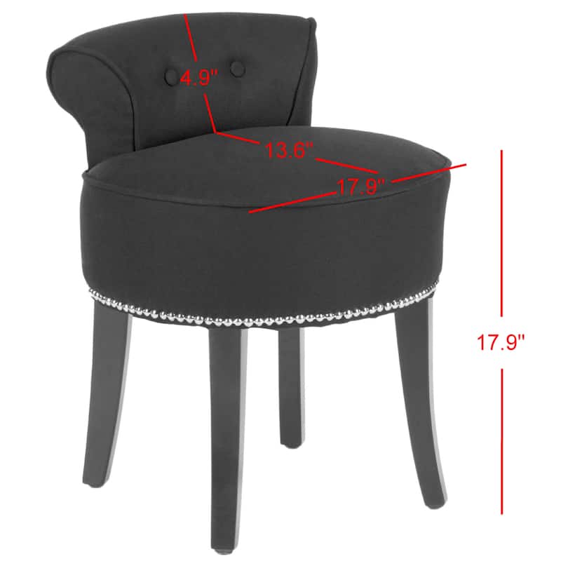 SAFAVIEH Aja Vanity Stool - 17.9" x 19" x 22.8" - 18Wx19Dx23H