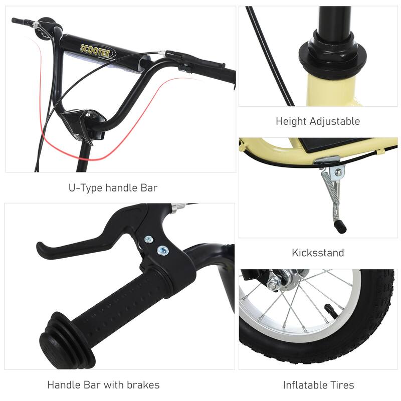 Adjustable Kids Kick Scooter with Dual Braking System, Inflatable Tires, and Durable Steel Frame - Suitable for Ages 5+
