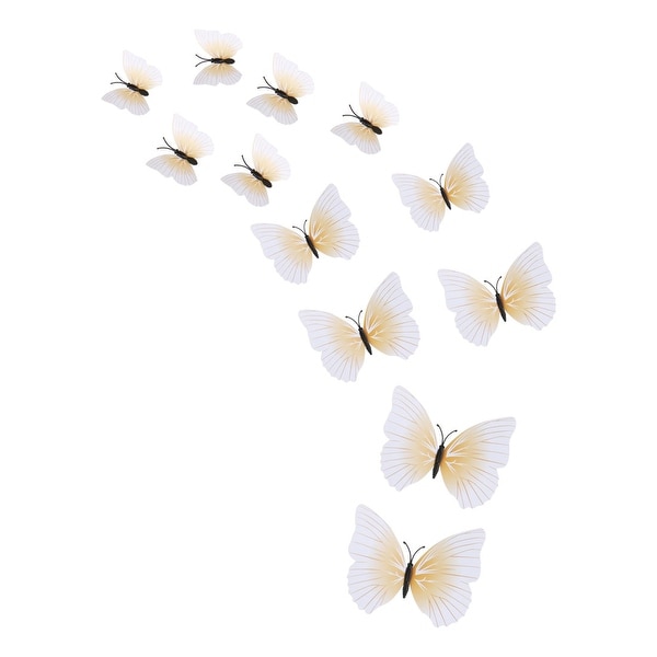Butterfly Decal Sticker Vivid Wall Sticker for Room Decoration White
