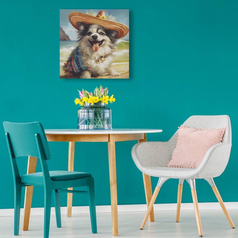 Madison Park Beach Dogs Canvas Wall Art