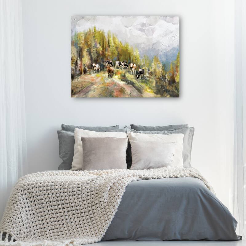 Hazy Grazing By Studio Arts Canvas Art Print