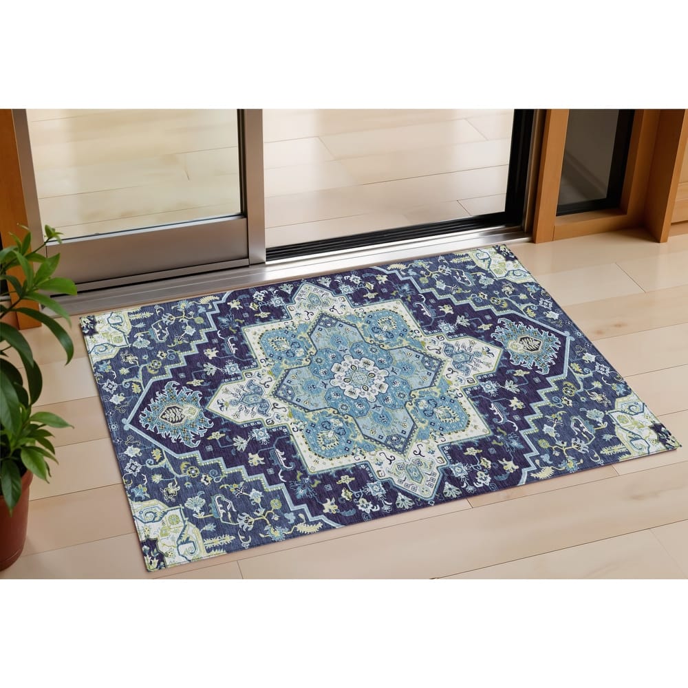 HomeRoots Oriental Traditional Rectangle Outdoor Rug