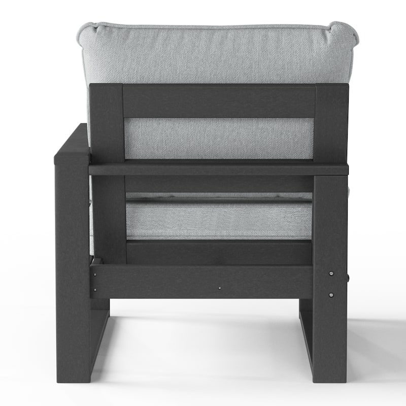 Polytrends Endless Patio Deep Seating Right Arm Chair with Gray Frame