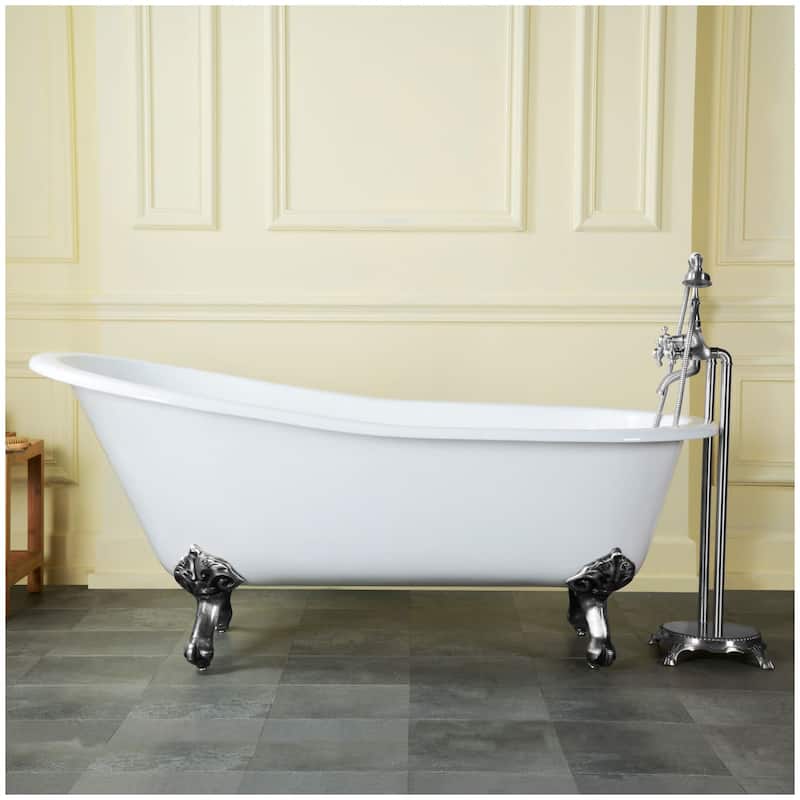 Kingston Brass Aqua Eden 67" Cast Iron Clawfoot Tub