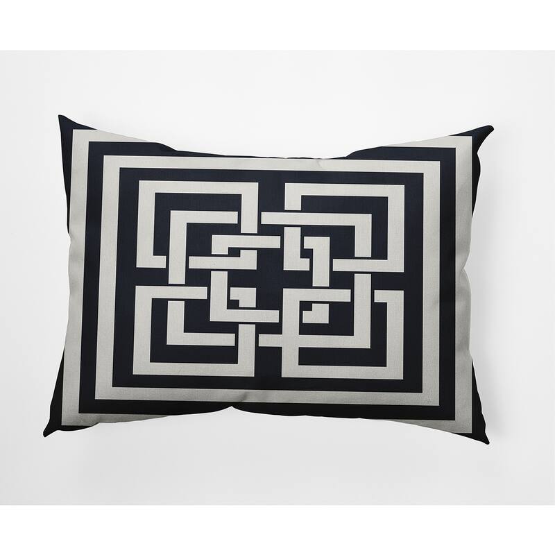 Greek New Key Nautical Decorative Indoor Pillow - Shark Blue - 14" x 20"