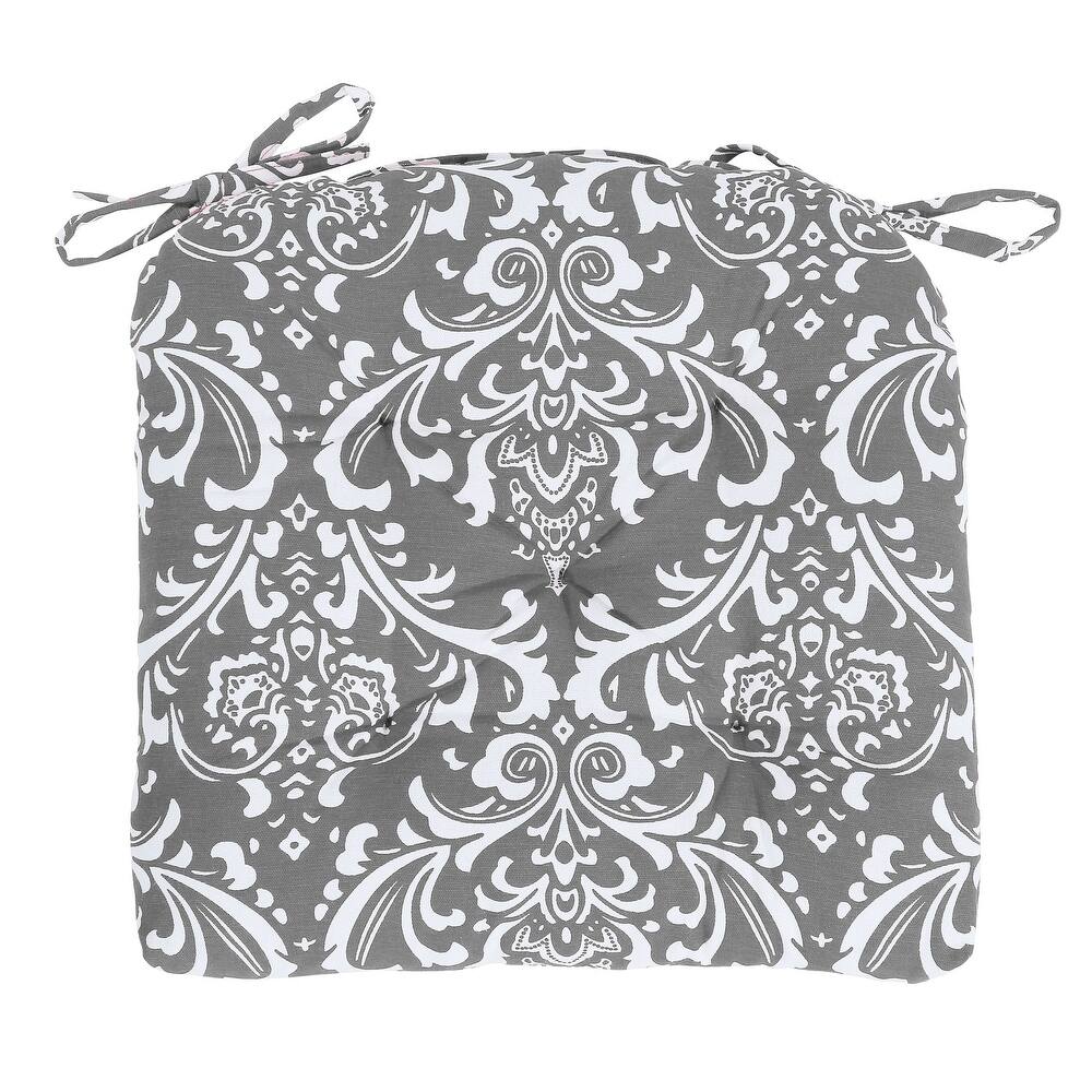 Handmade Cotton Chair Seat Pads Cushions with Ties (16x16 inches) Set of 2- Comfort and Style