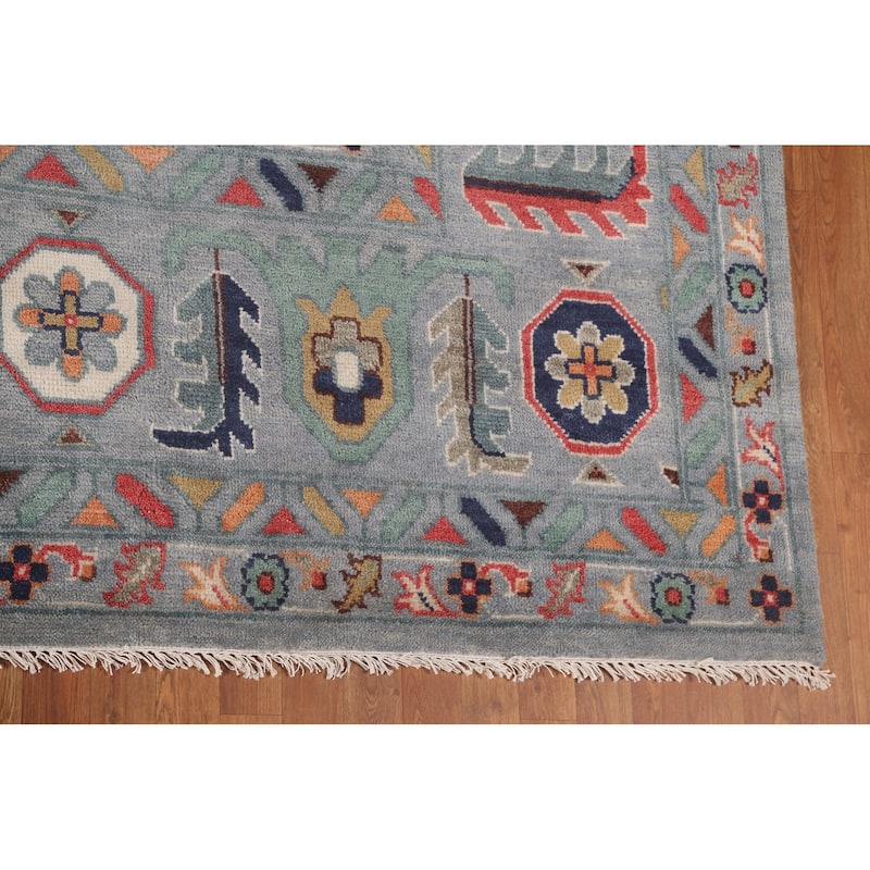 Gray Floral Oushak Oriental Large Area Rug Handmade Wool Carpet - 12'2" x 14'11"