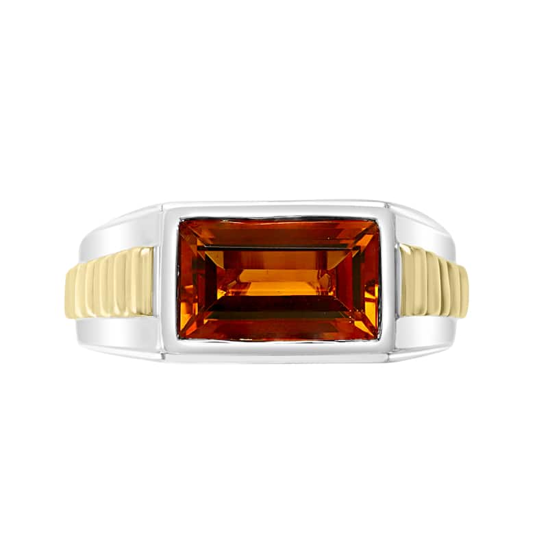 EFFY Men's 925 Sterling Silver Madeira Citrine Ring - Orange