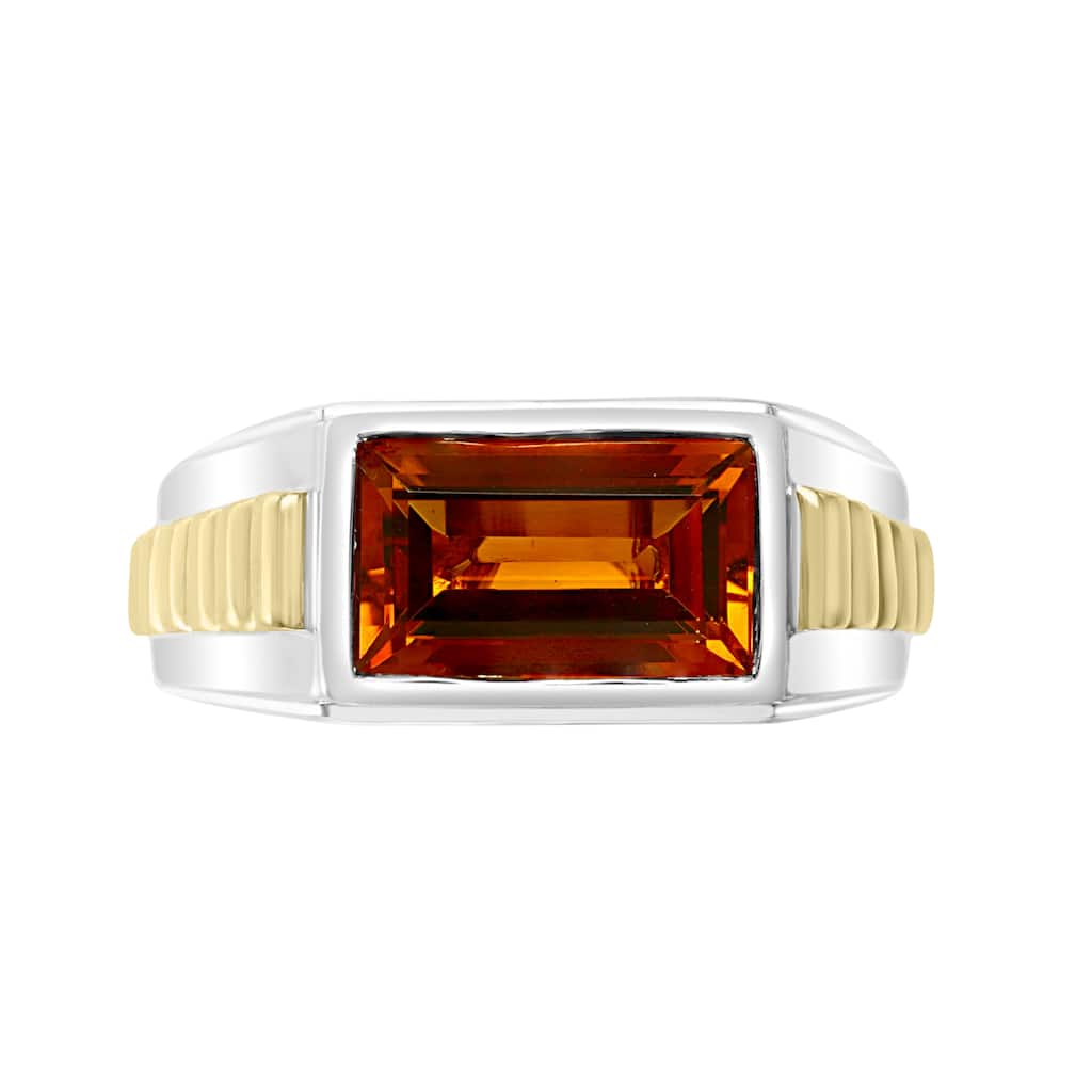 EFFY Men's 925 Sterling Silver Madeira Citrine Ring - Orange