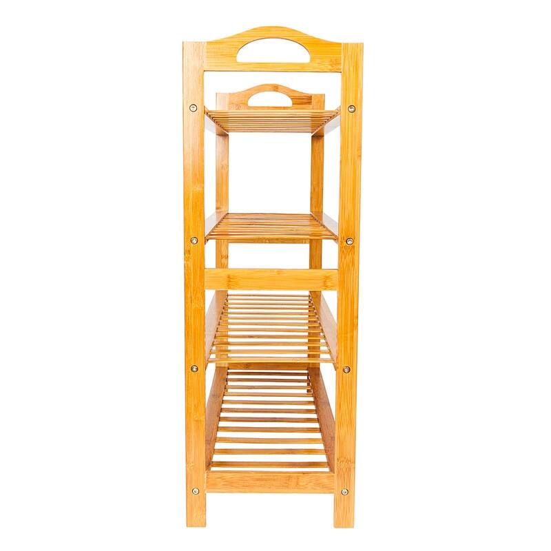 Concise 12-batten Bamboo Shoe Rack - 4-Tier