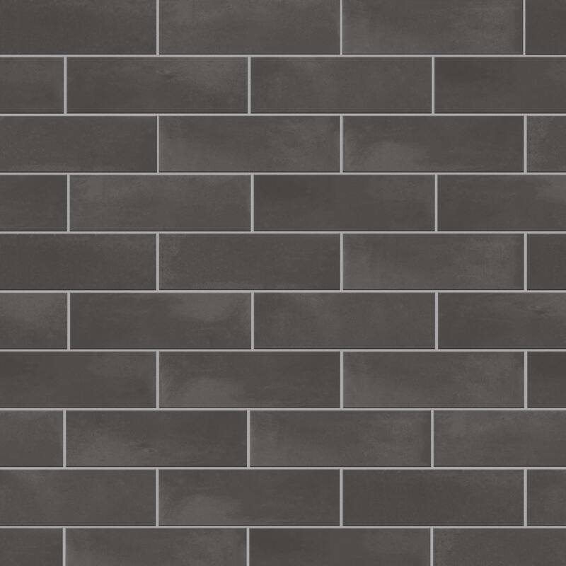 Merola Tile Coco Matte Black Hat 2" x 5-7/8" Porcelain Floor and Wall Tile