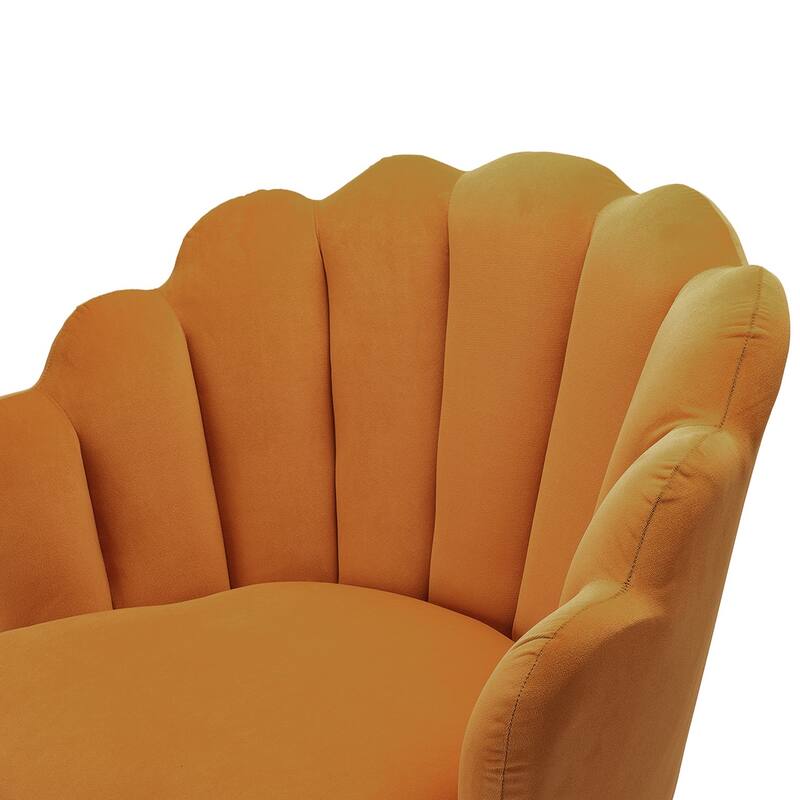 Eleanora Modern Cute Scalloped Back Tufted Velvet Armchairs Set of 2 by HULALA HOME
