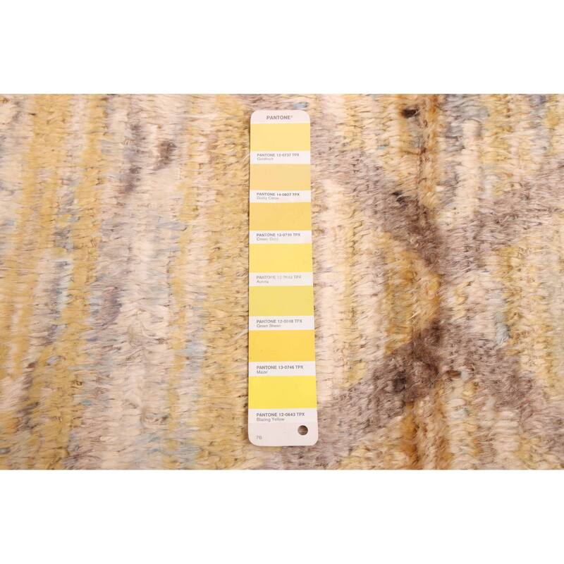 ECARPETGALLERY Hand-knotted Pak Finest Marrakesh Light Gold Wool Rug - 8'6 x 9'3