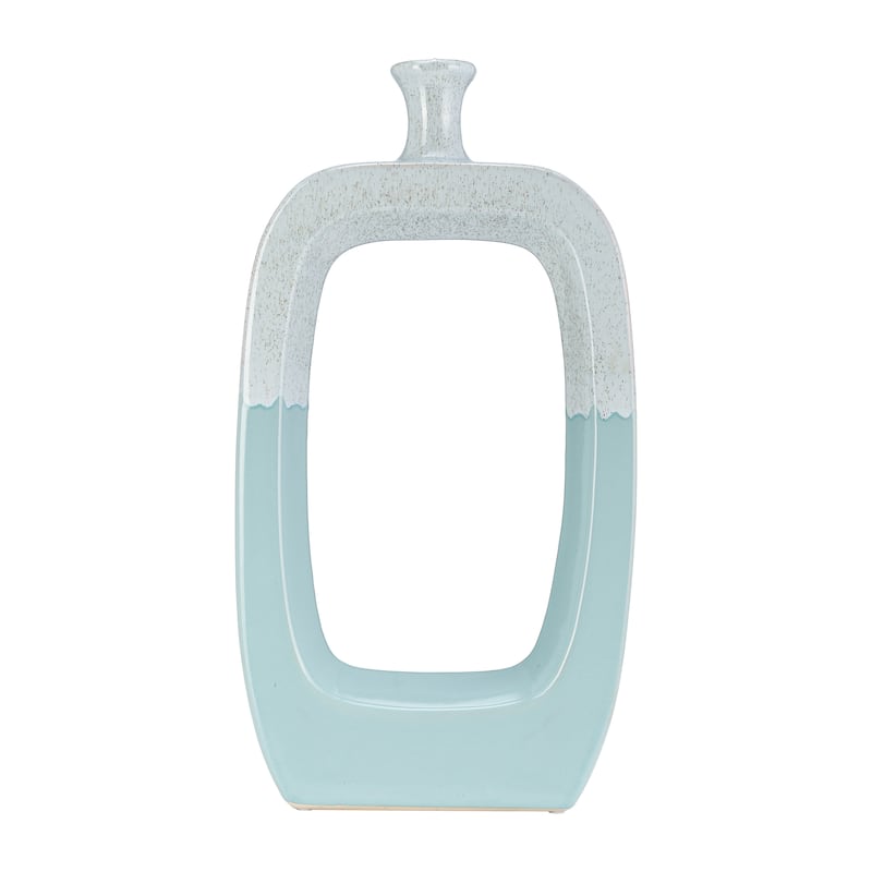 Sagebrook Home Modern Coastal Cut Out Ceramic Bud Vase