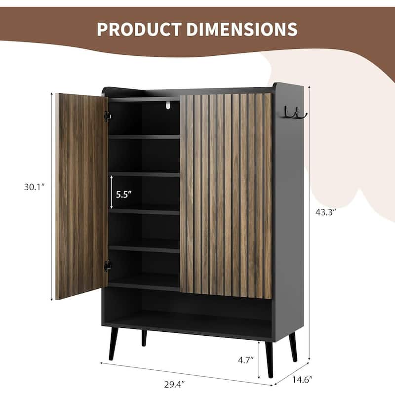 6-Tier Shoe Cabinet Organizer for Hallway, Entryway, Living Room