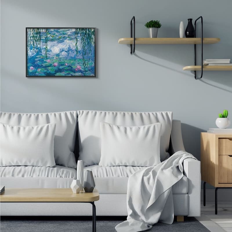 Stupell Classic Water Lilies Painting Monet Pond Detail Framed Giclee Texturized Art by Claude Monet