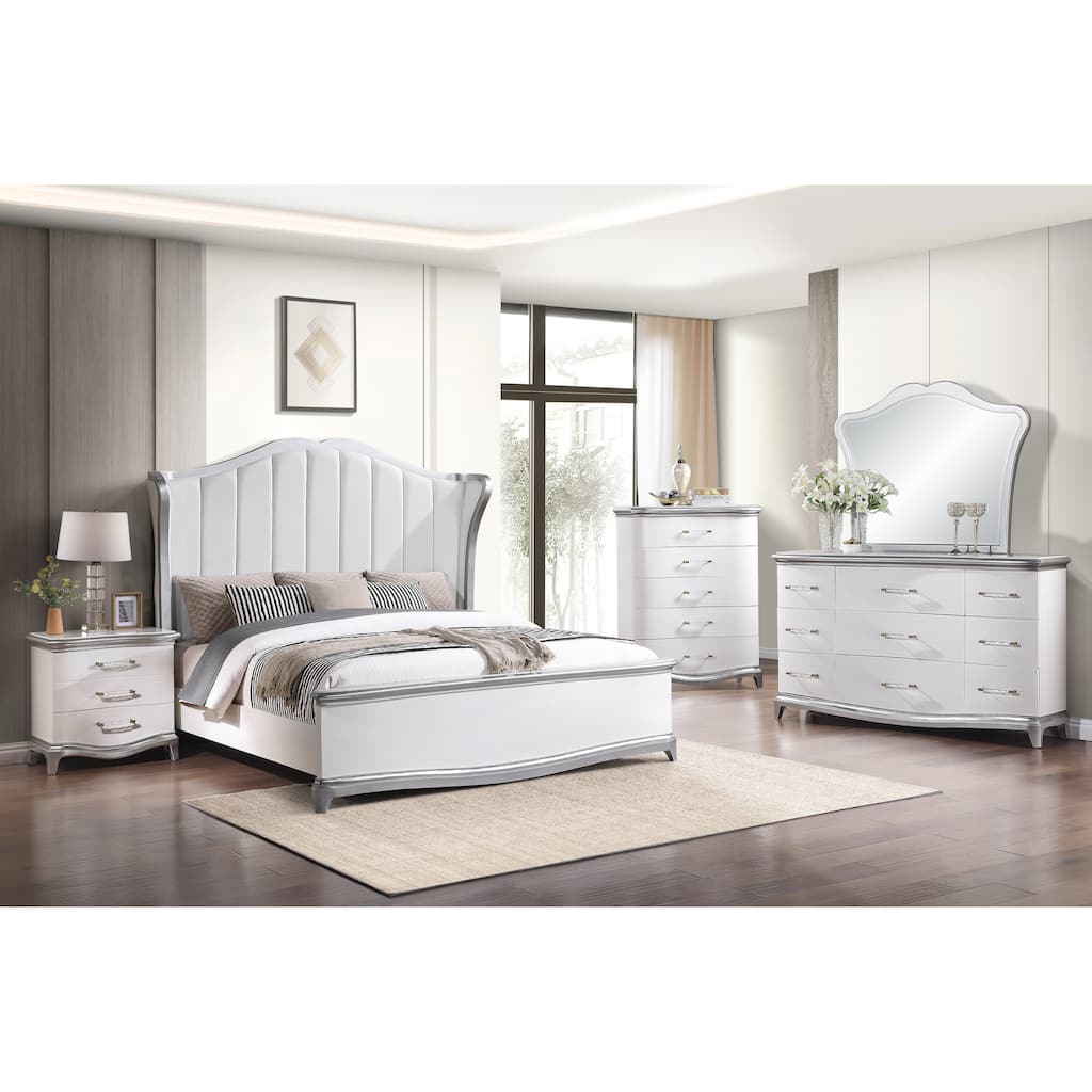 Cosmos Nina High Gloss Upholstered Bedroom Set