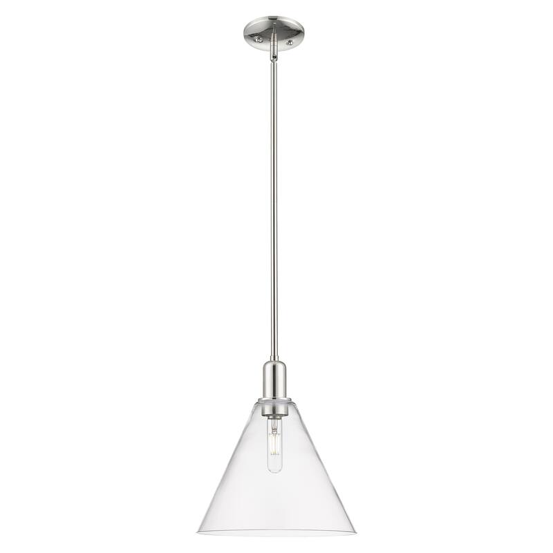 Innovations Lighting Endless Possibilities Arcadia - Berkshire Glass - 1 Light 12" Stem Hung Mini Pendant - Clear/Polished Nickel