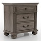 preview thumbnail 13 of 13, Vame 3-Piece Traditional Grey Wood Poster Bedroom Set With Two Nightstands by Furniture of America