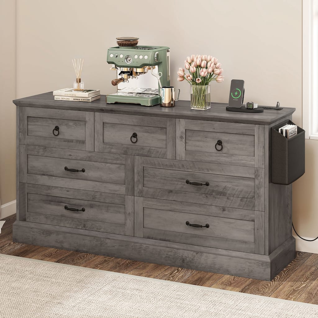 Moasis 7 Drawers Dresser Chest of Drawers Storage Organizer For Bedroom