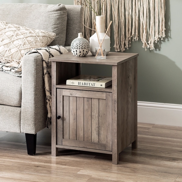 The Gray Barn 18-inch Grooved Door Side Table