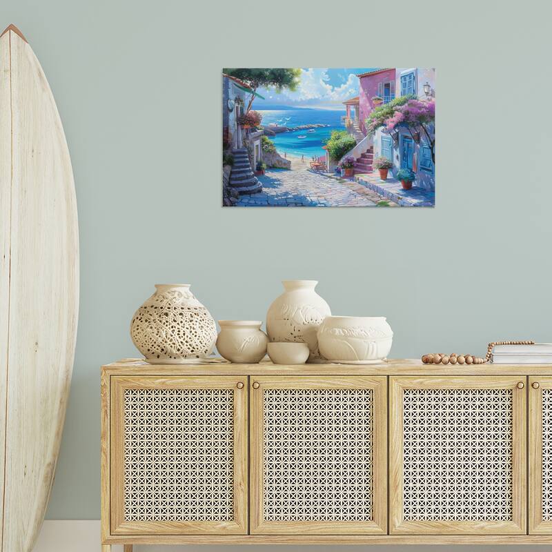 Stupell Seaside Village Cobblestones Canvas Wall Art Design By LSR Design Studio