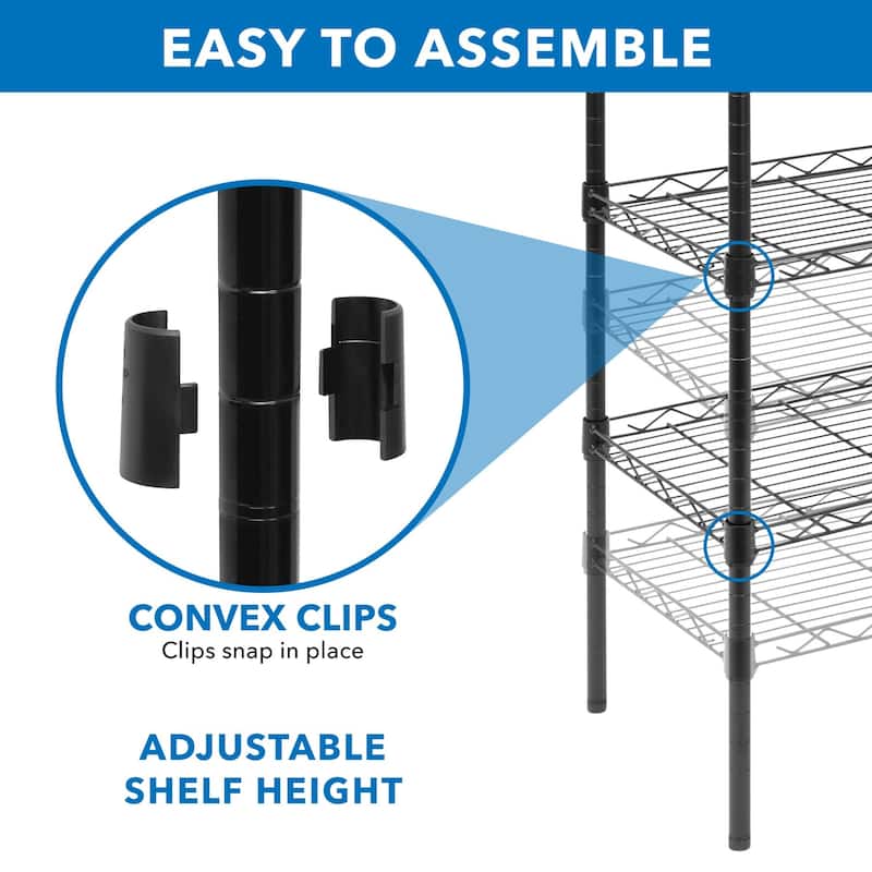 Mount-It! 5 Tier Metal Shelving Unit Pantry Storage