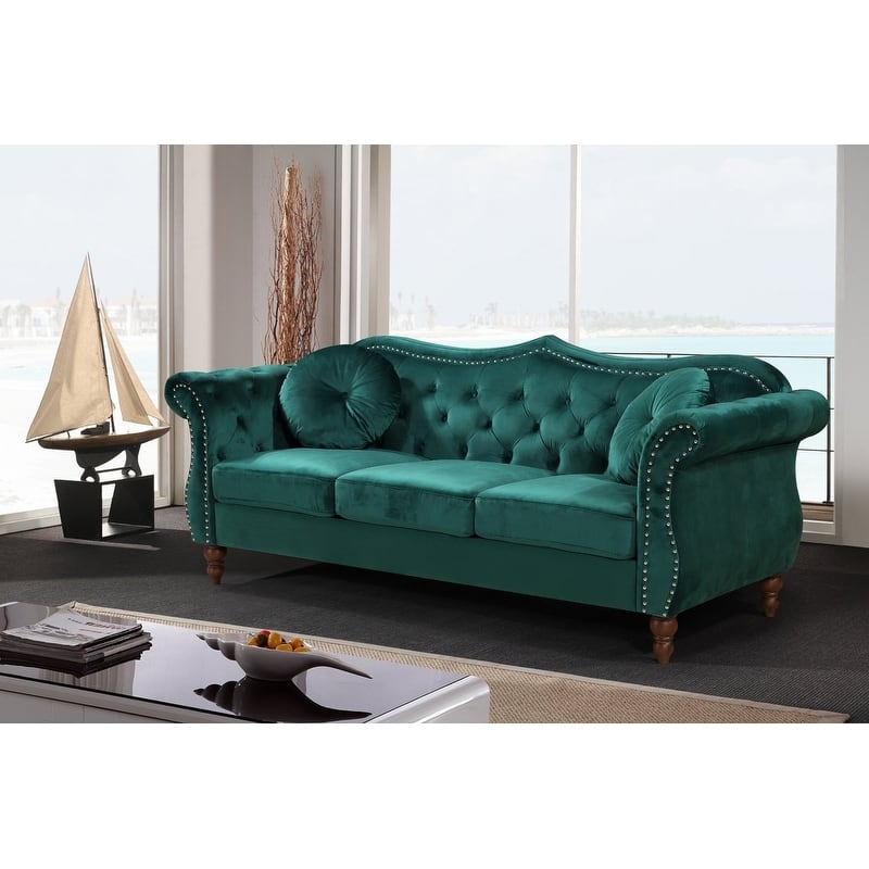 Carbon Classic Nailhead Chesterfield 2 Piece Living Room Set