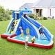 preview thumbnail 3 of 8, Inflatable Water Slide Shark Bounce House Castle without Blower - Multi - 150" x 120" x 96" (L x W x H)