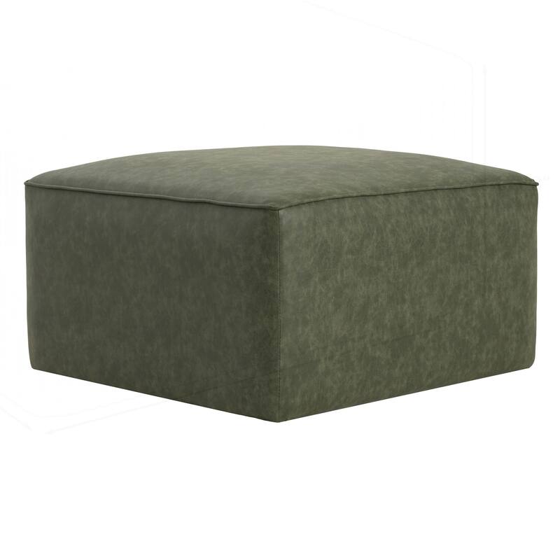 Square PU Leather Ottoman