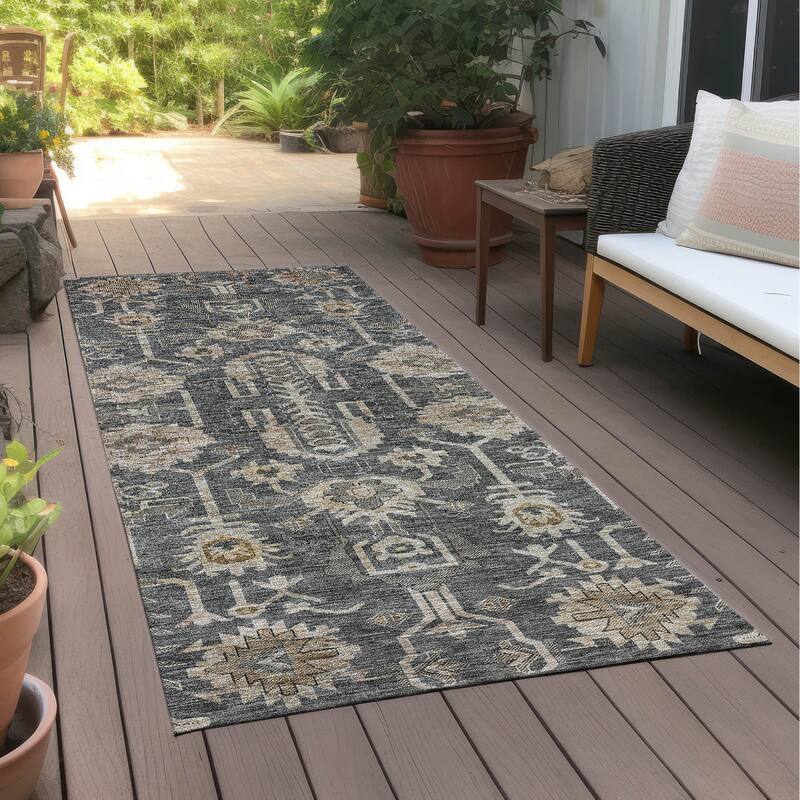 Machine Washable Indoor/ Outdoor Chantille Boho Rug