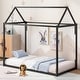 preview thumbnail 2 of 25, Twin Metal House Bed Frame, Durable Platform with Sleek Modern Design, Black