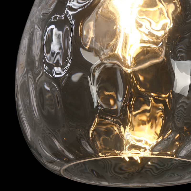 Modern Gold 1-Light Hand-blown Glass Pendant Light Art Deco Lamp for Kitchen Island - 7.8" W x 11.2" H