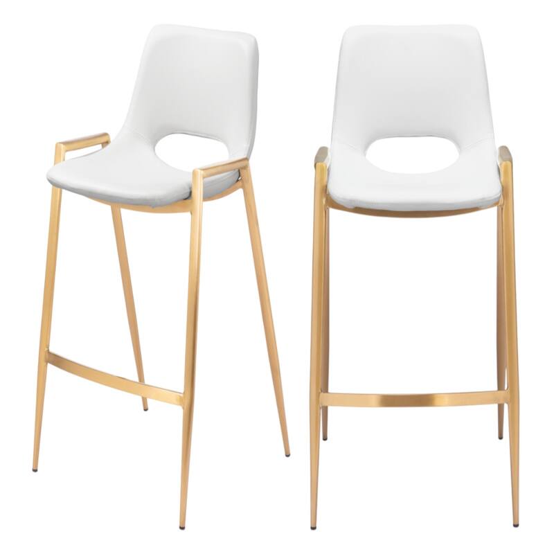 Set of 2 Faux Leather Low Back Chairs with Steel Frame and Footrest