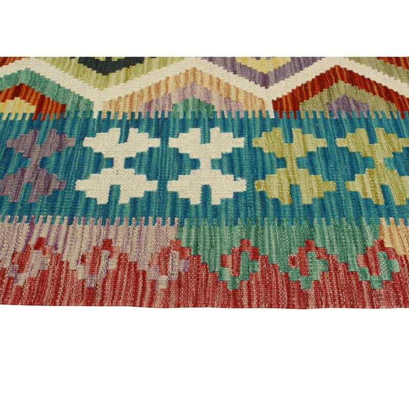 Flatweave Lolita Red/Blue Rug - 5'10" x 8'1"