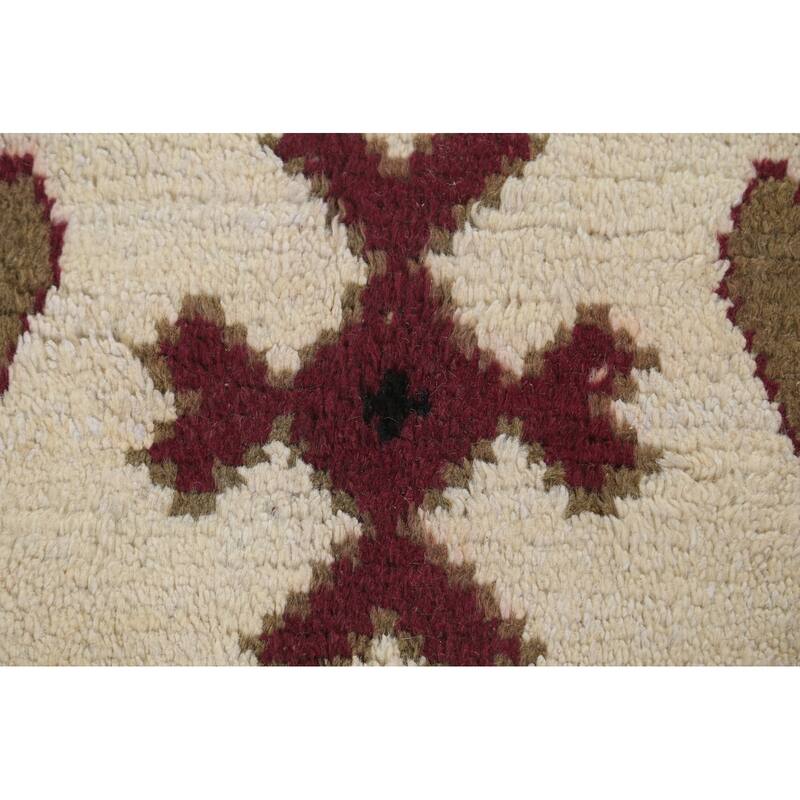 Geometric Moroccan Oriental Area Rug Wool Handmade Dining Room Carpet - 9'0" x 12'4"