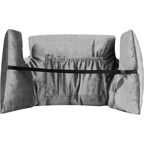 Cheer Collection Post Mastectomy Pillow with Front and Back Pockets - Grey