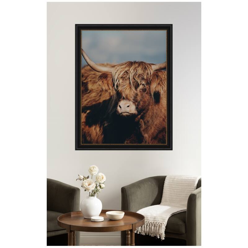 Kate and Laurel Highland Cow No. 5 by Laura Evans Framed Wall Art Print