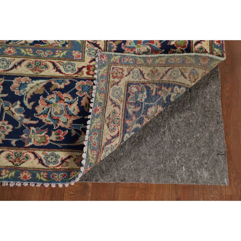 Orange Najafabad Vintage Persian Area Rug Hand-Knotted Wool Carpet - 9'7" x 13'3"