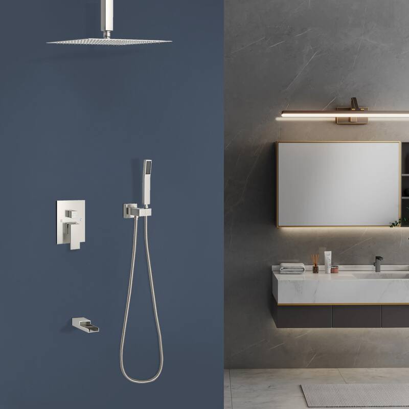 Topcraft 12-inch Ceiling Mount Square Shower System with Rough-in Valve - 12*12