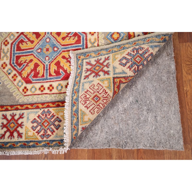 Geometric Kazak Oriental Accent Rug Handmade Wool Carpet - 3'2" x 5'0"