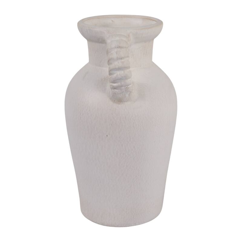 Decorative Textured Amphora Table Vase with Twisted Handles