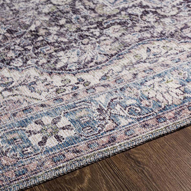 Livabliss Traditional Colin Medallion Washable Area Rug