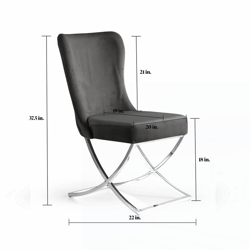 Upholstered Silver Legged Dining Chair, Set of 2