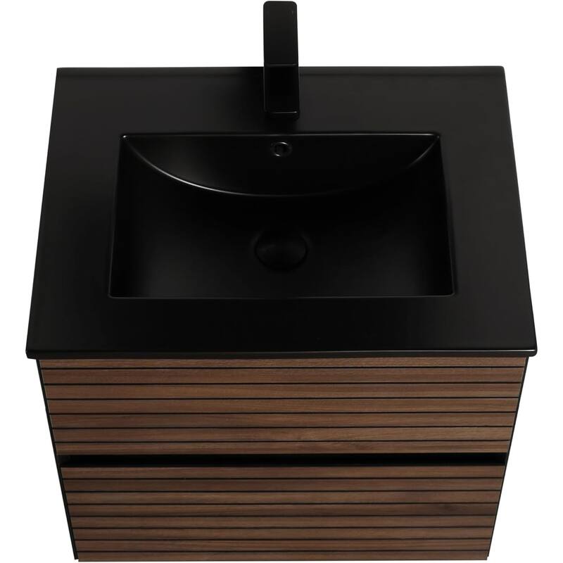 Blossom Annecy 24" Floating Bathroom Vanity with Black Ceramic Sink