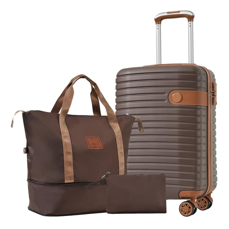 3 Piece Luggage Sets, Lightweight Hardshell ABS Carry on Luggage with Spinner Wheels and 3-dial TSA Lock, for Men and Women