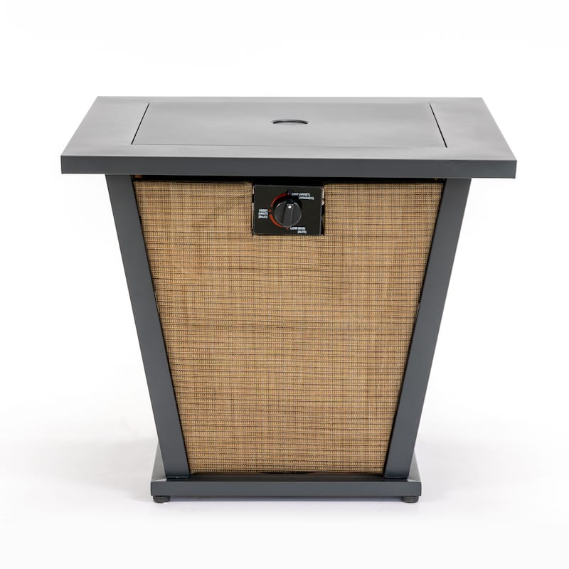 28" Propane Square Steel Gas Fire Pit with 50000 BTU