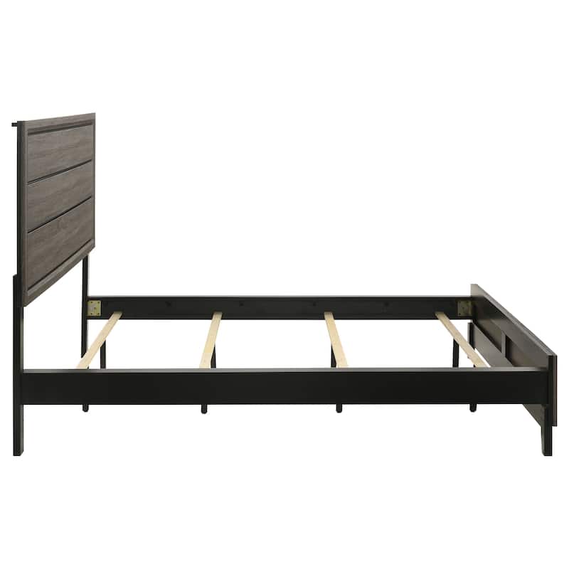 Watson Transitional Wood Panel Bed Grey Oak