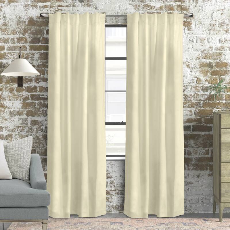 Weathermate Topsions 3-way Header Insulated Curtain Panel Pair - 80" x 84" - Natural